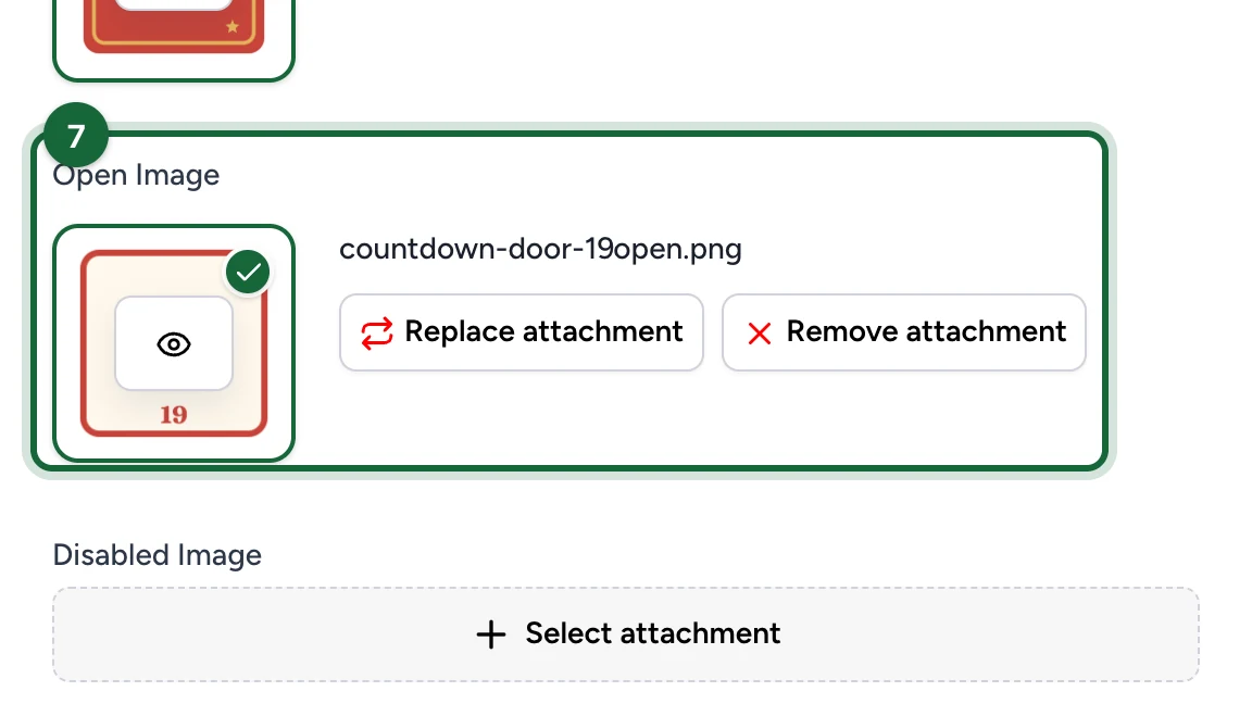 Open Image with the opened door 19 chosen, highlighted