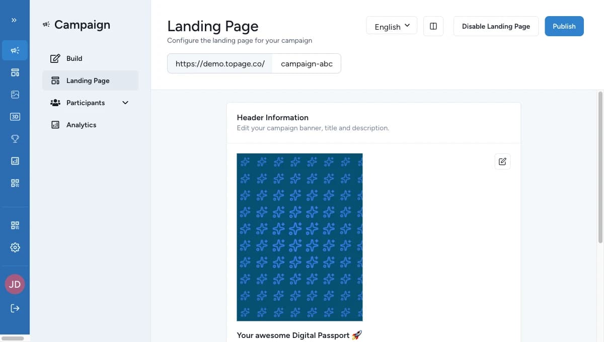 Configured Advent Calendar editor in OmniLab Studio