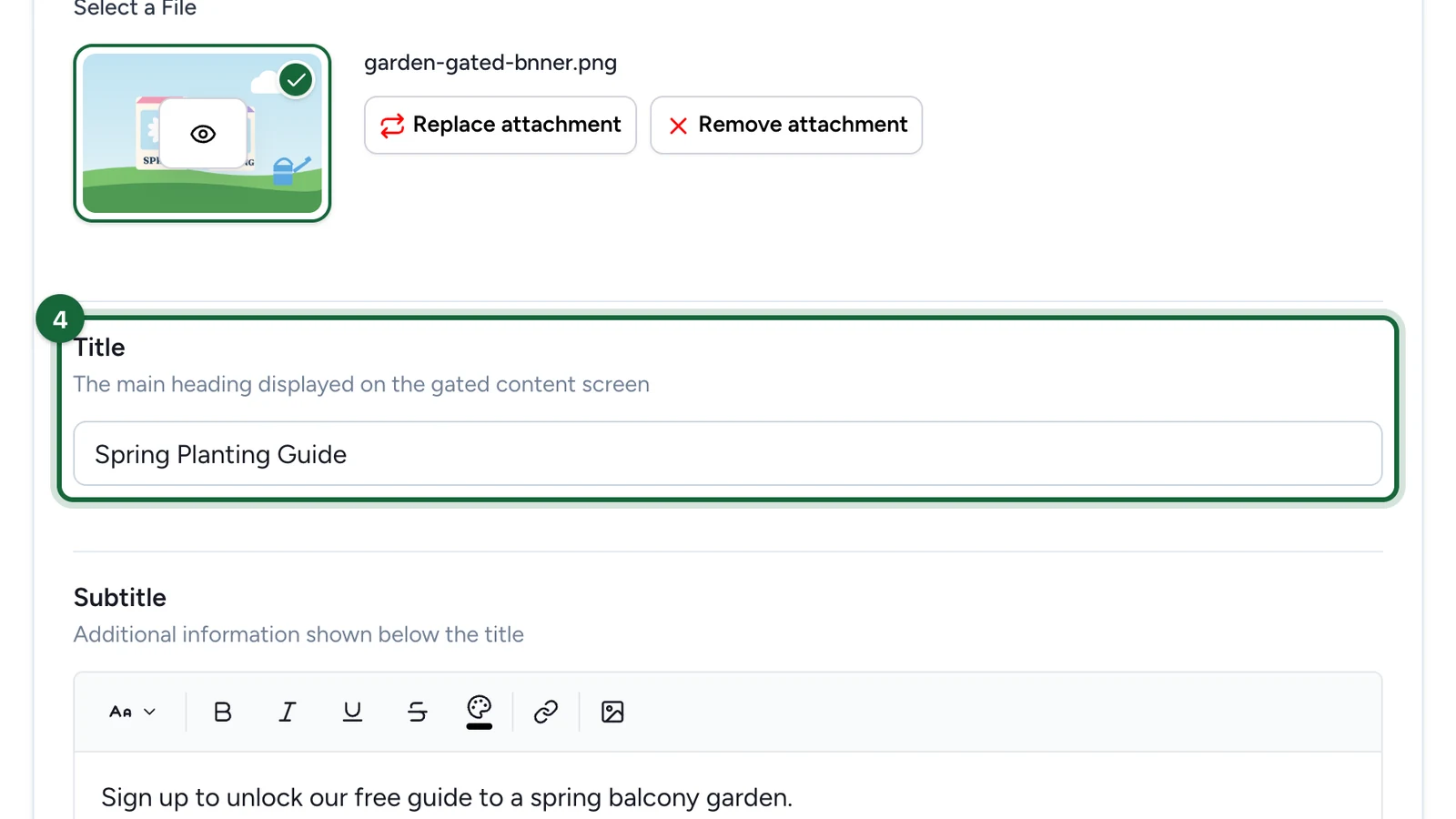 Title Spring Planting Guide, highlighted
