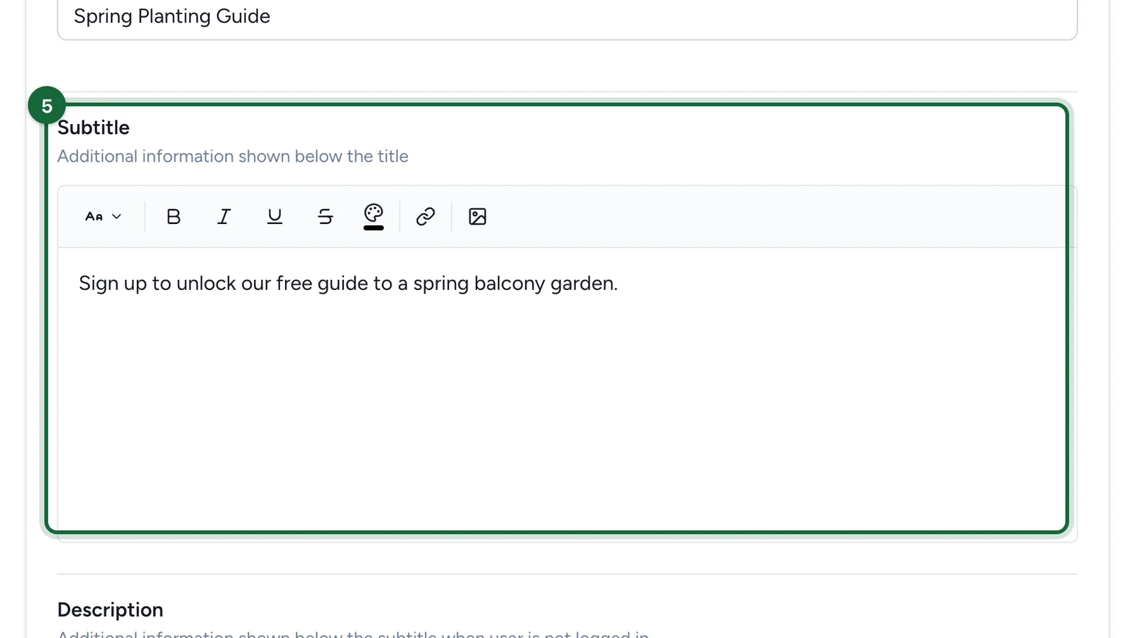 Subtitle about signing up to unlock the guide, highlighted