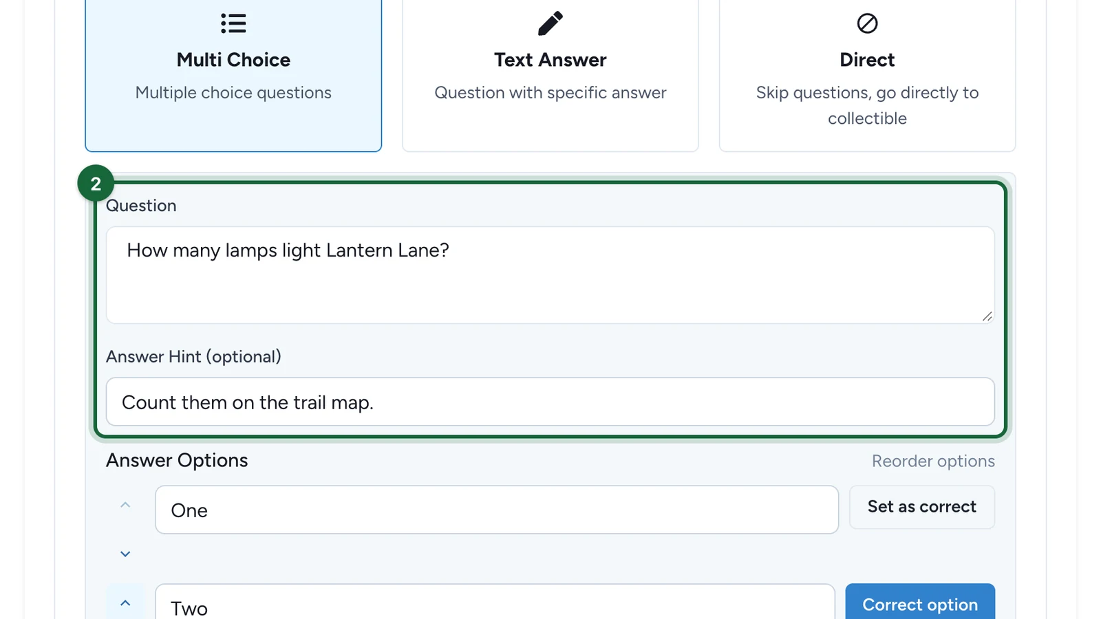 Question about the lamps on Lantern Lane and its Answer Hint, highlighted