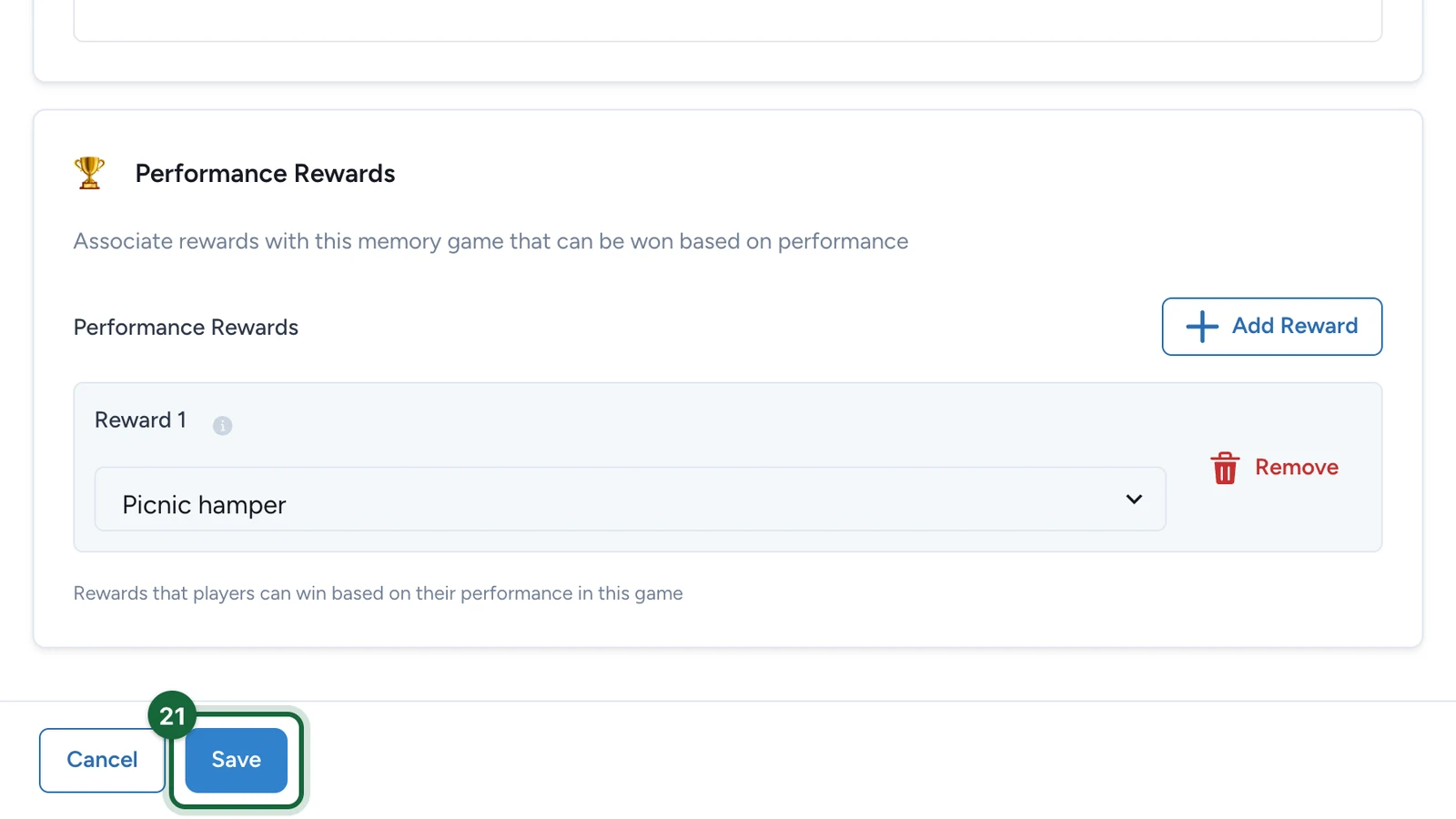 Garden Pairs settings with the Save button highlighted