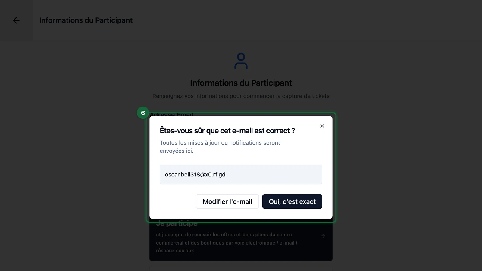 Email check window showing Oscar Bell's email, highlighted on a tablet