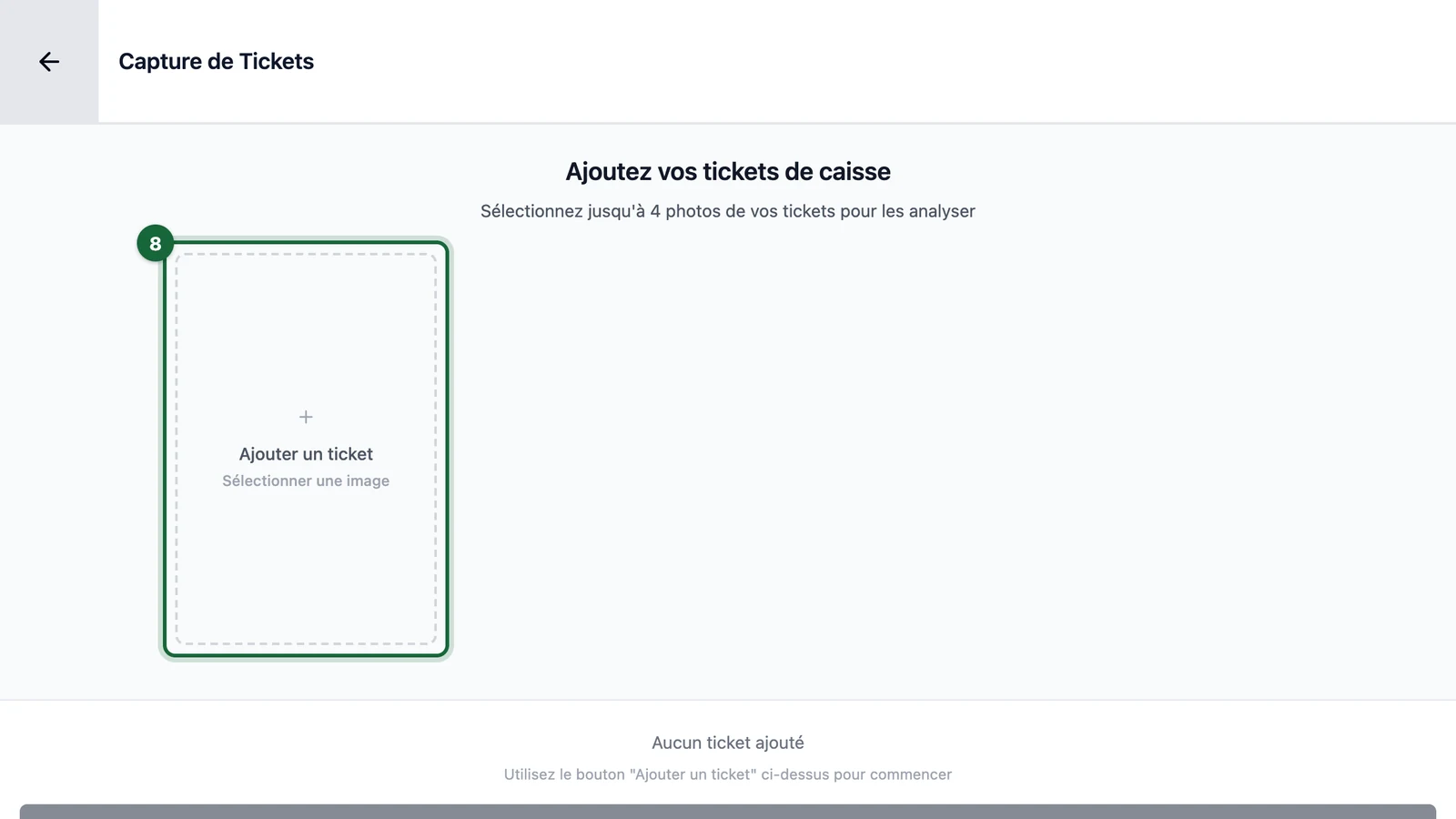 Capture de Tickets with Ajouter un ticket highlighted on a tablet