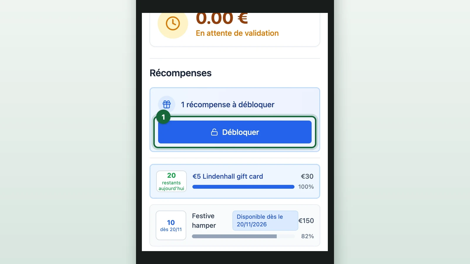 Finley Webb's session with Débloquer highlighted on a phone