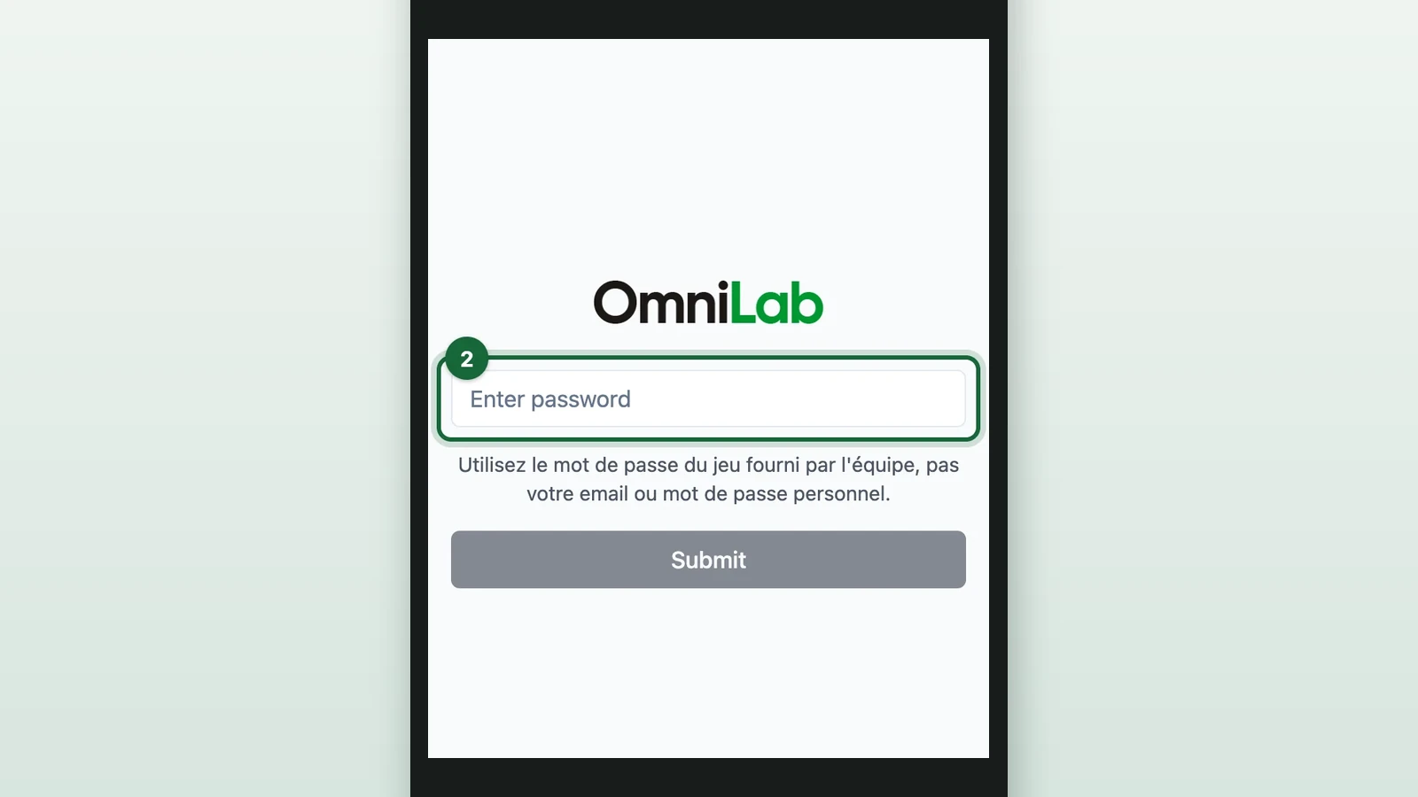 Receipt Host App sign-in screen with the password field highlighted on a phone