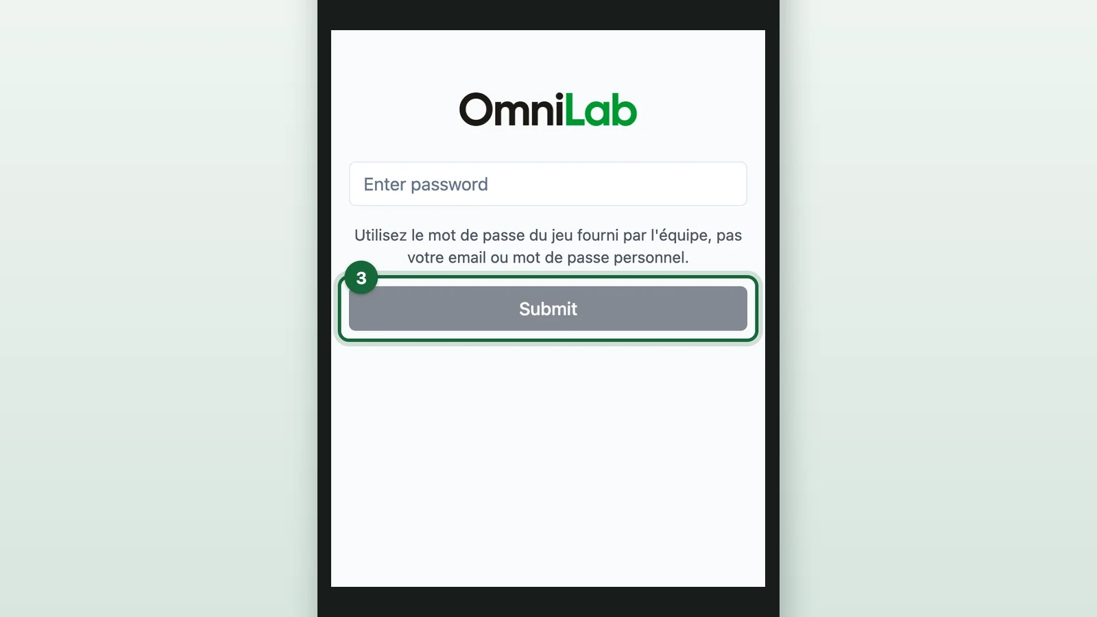 Receipt Host App sign-in screen with Submit highlighted on a phone