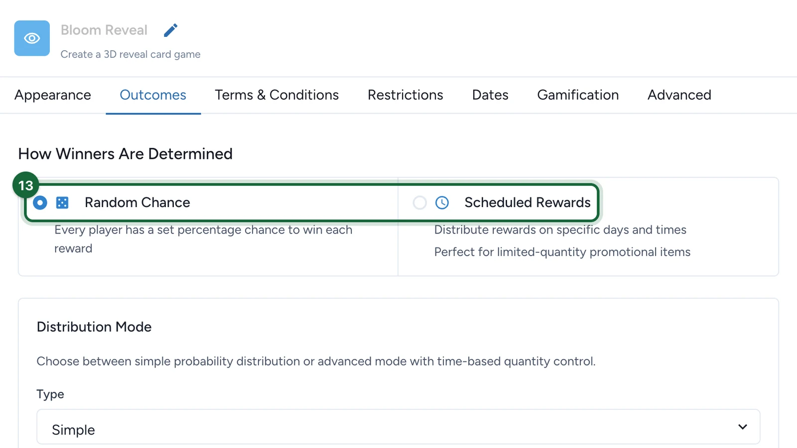 How Winners Are Determined with Random Chance and Scheduled Rewards highlighted