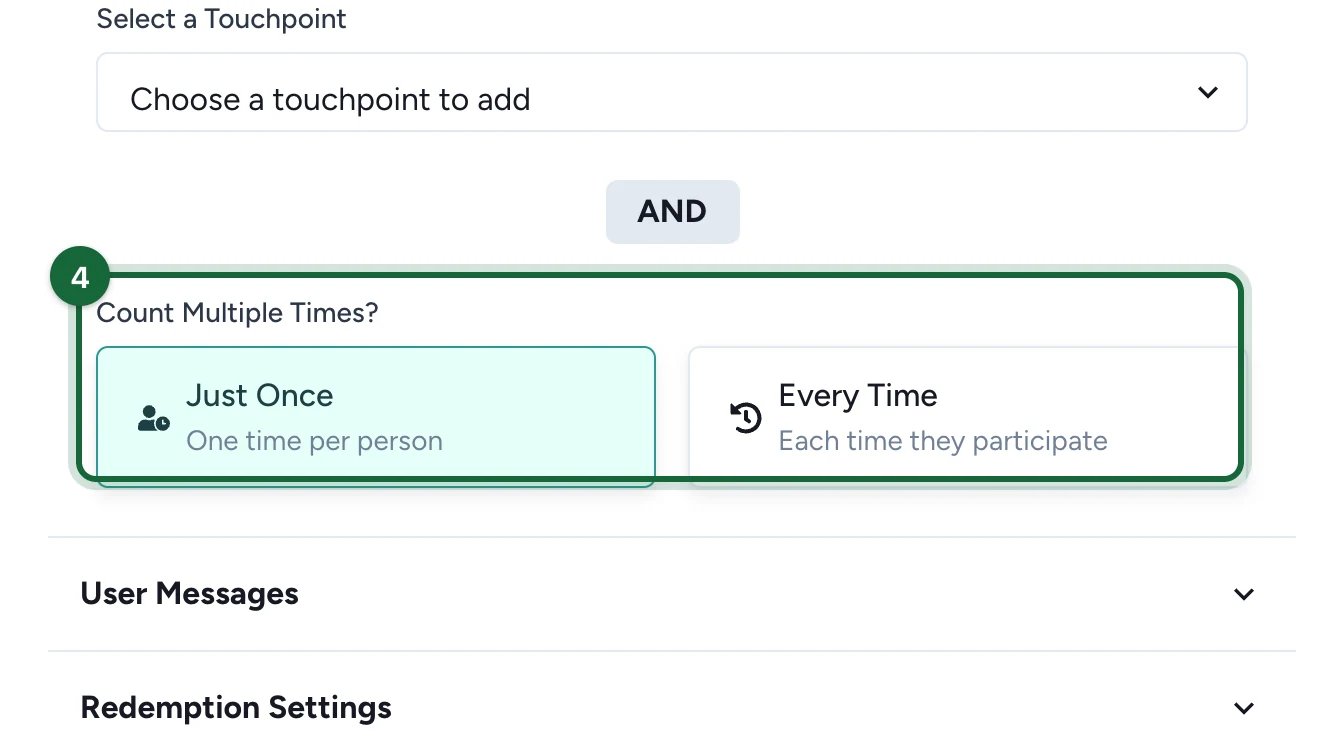 Count Multiple Times? with Just Once selected, highlighted