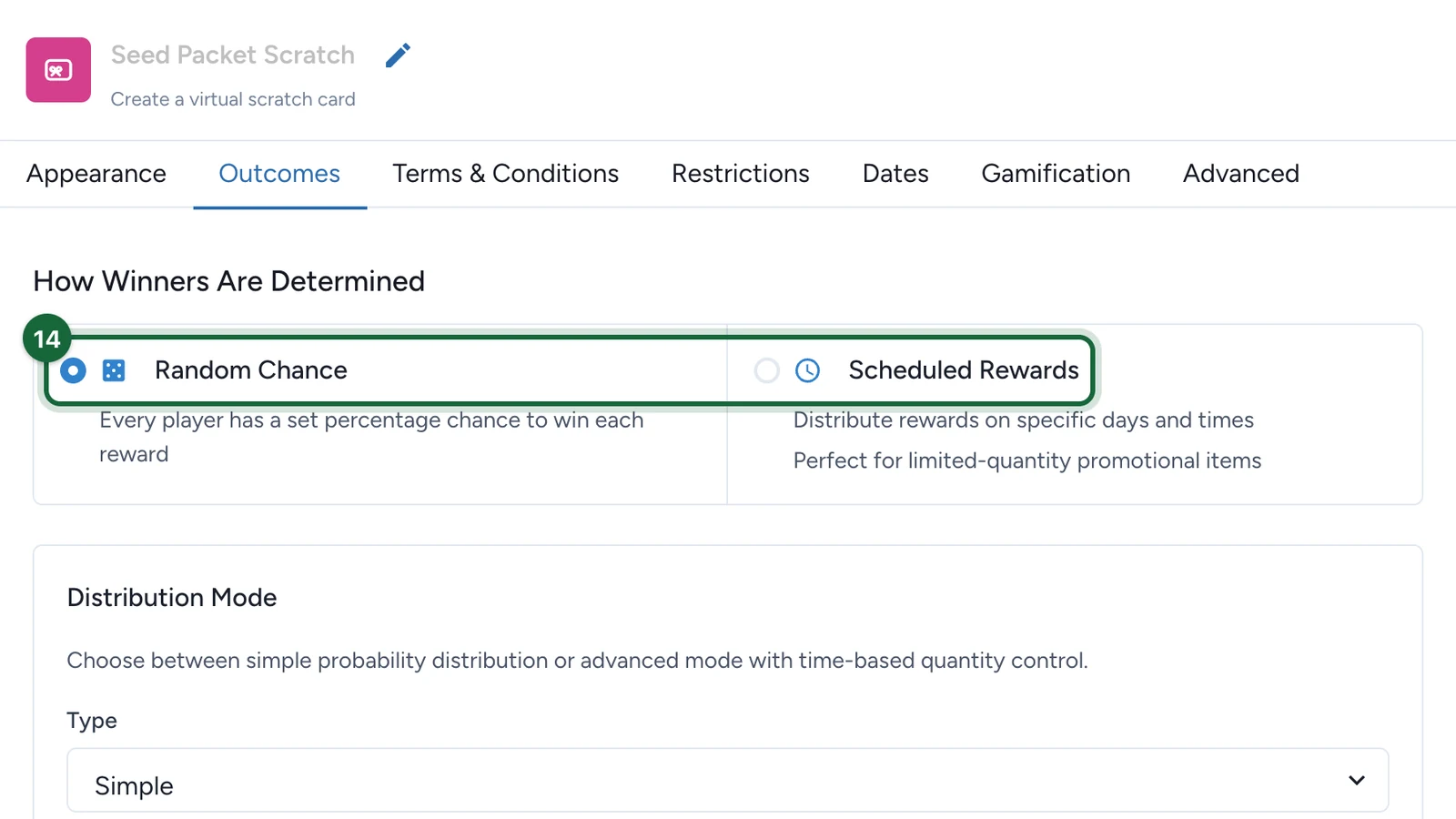 How Winners Are Determined with Random Chance and Scheduled Rewards highlighted