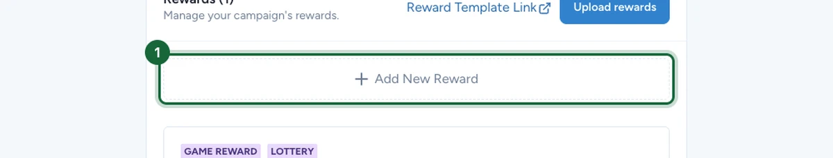 OmniLab Studio Rewards panel with the Add New Reward button highlighted
