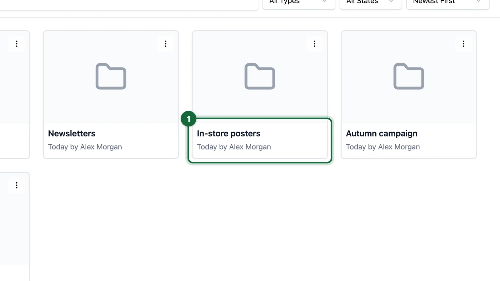 Smart Links home with the In-store posters folder highlighted