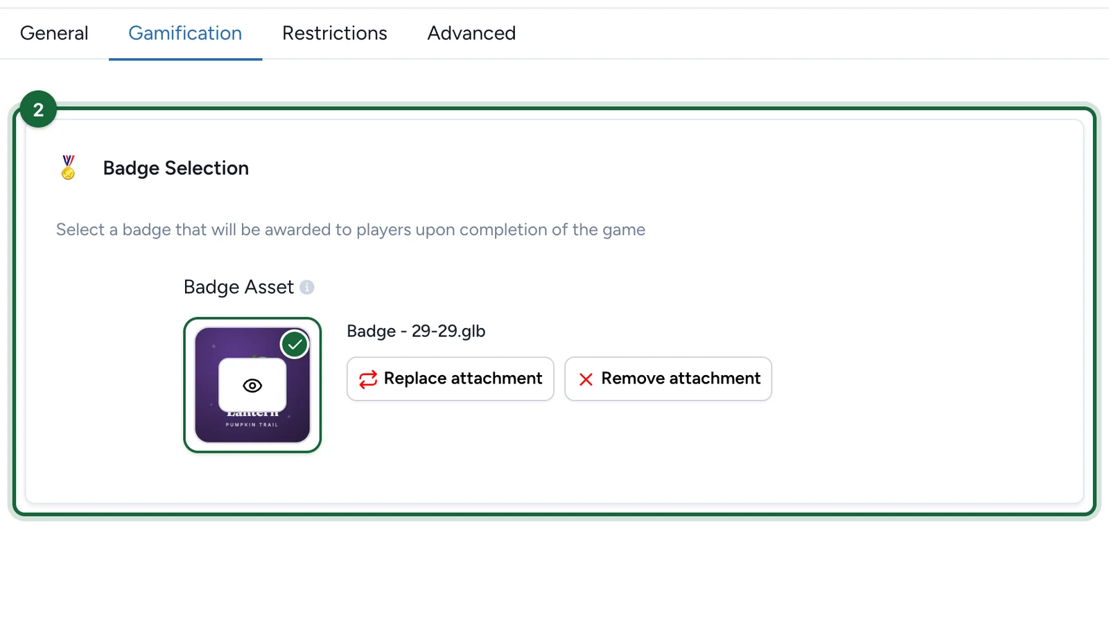 Badge Selection with the Lantern Pumpkin badge selected, highlighted
