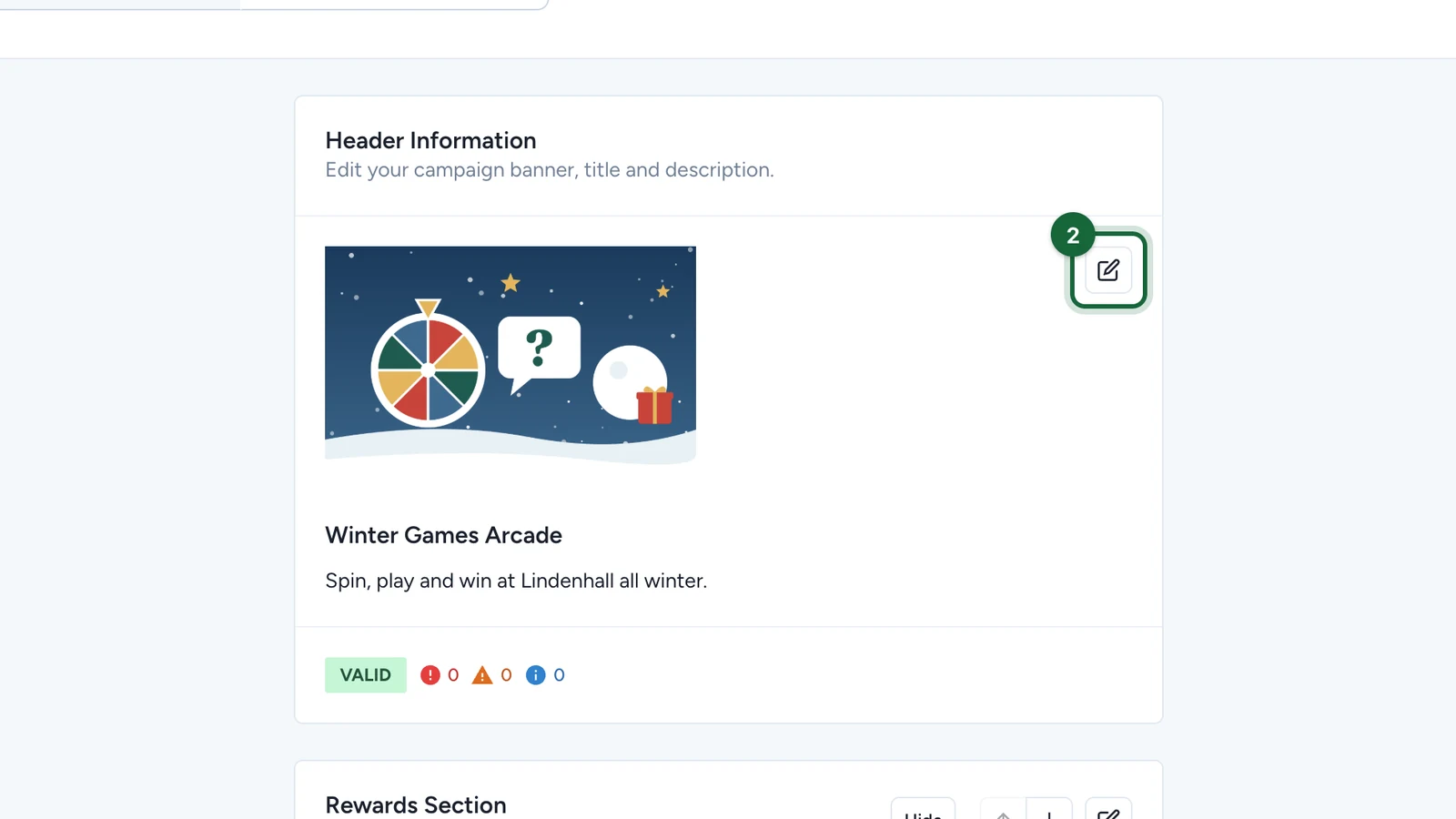 Header Information section with its edit button highlighted