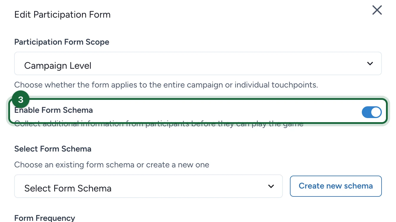 Enable Form Schema switched on, highlighted