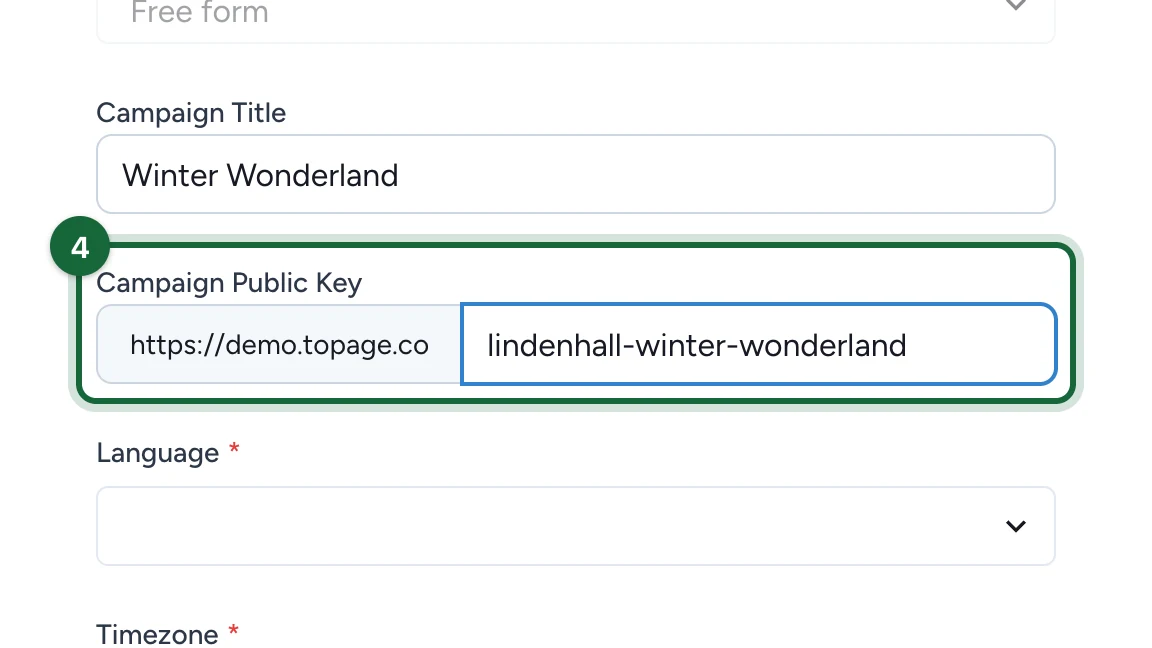 Campaign Public Key lindenhall-winter-wonderland, highlighted