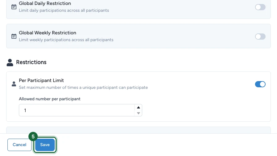 Éditeur de touchpoint avec le bouton Save mis en évidence