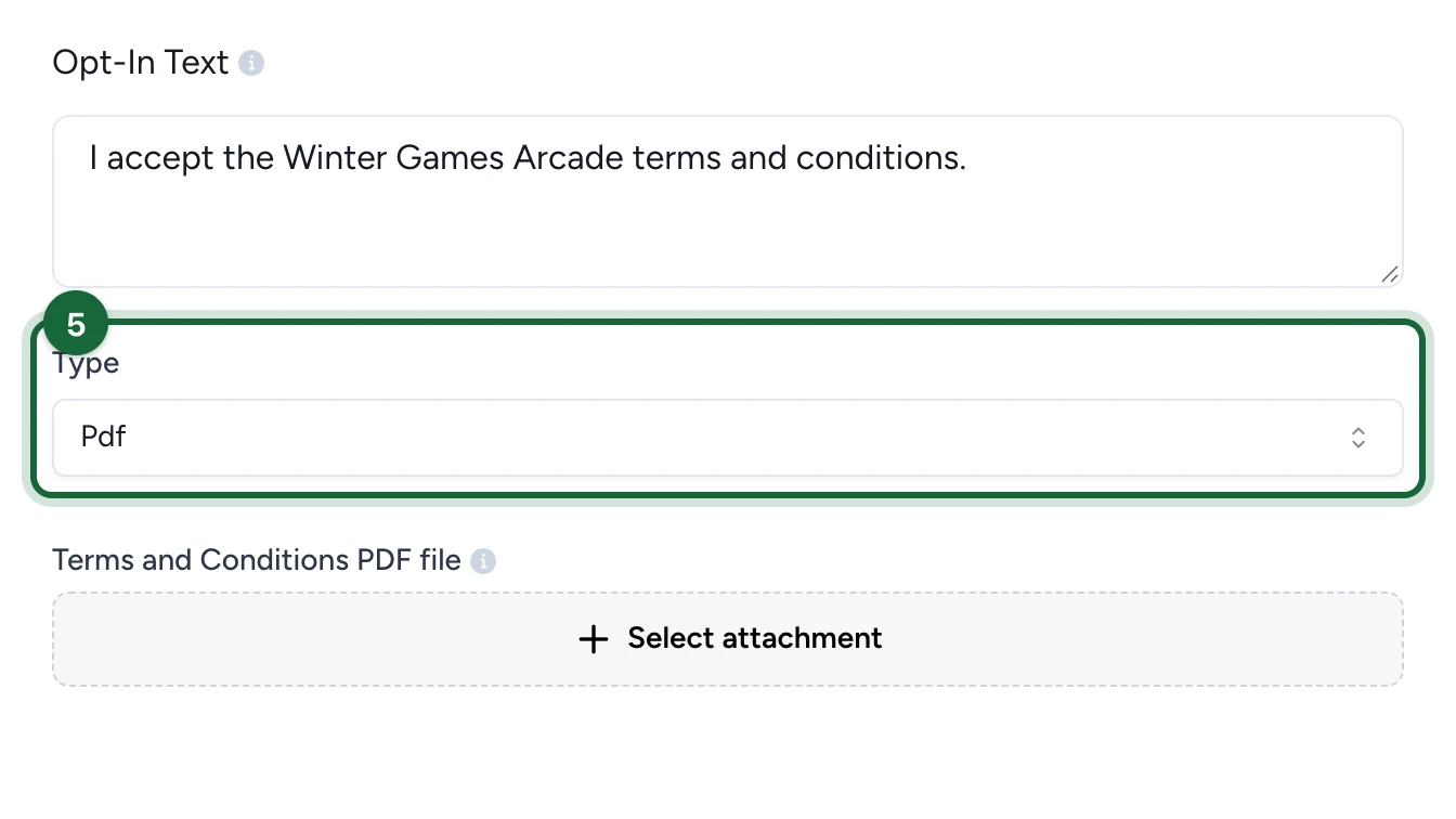 Type set to Pdf, highlighted