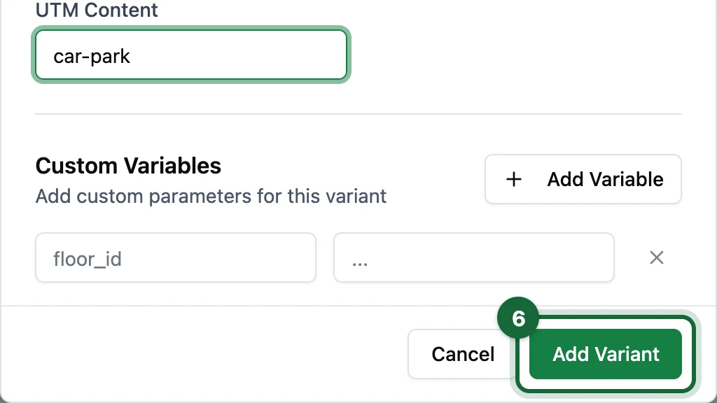 Add Variant window with the Add Variant button highlighted