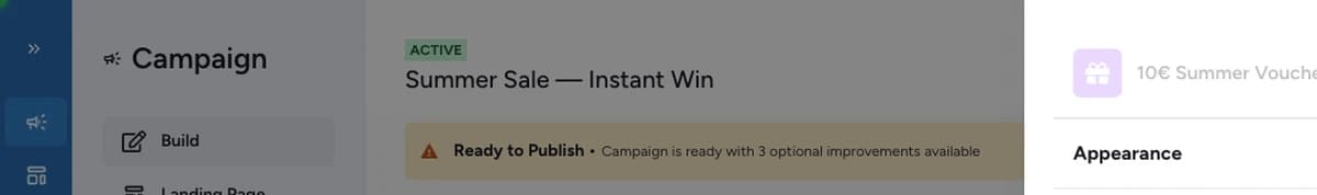 Reward User Messages section with the winner message Title field highlighted