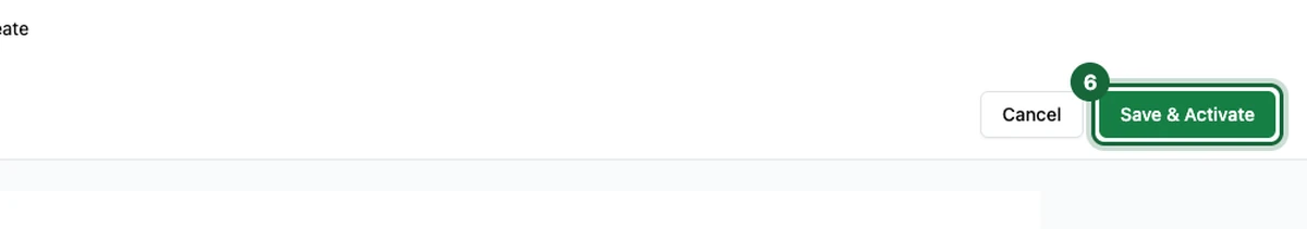 Form footer with the Save & Activate button highlighted next to Cancel