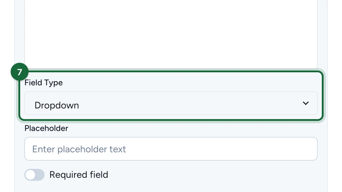 Field Type set to Dropdown, highlighted
