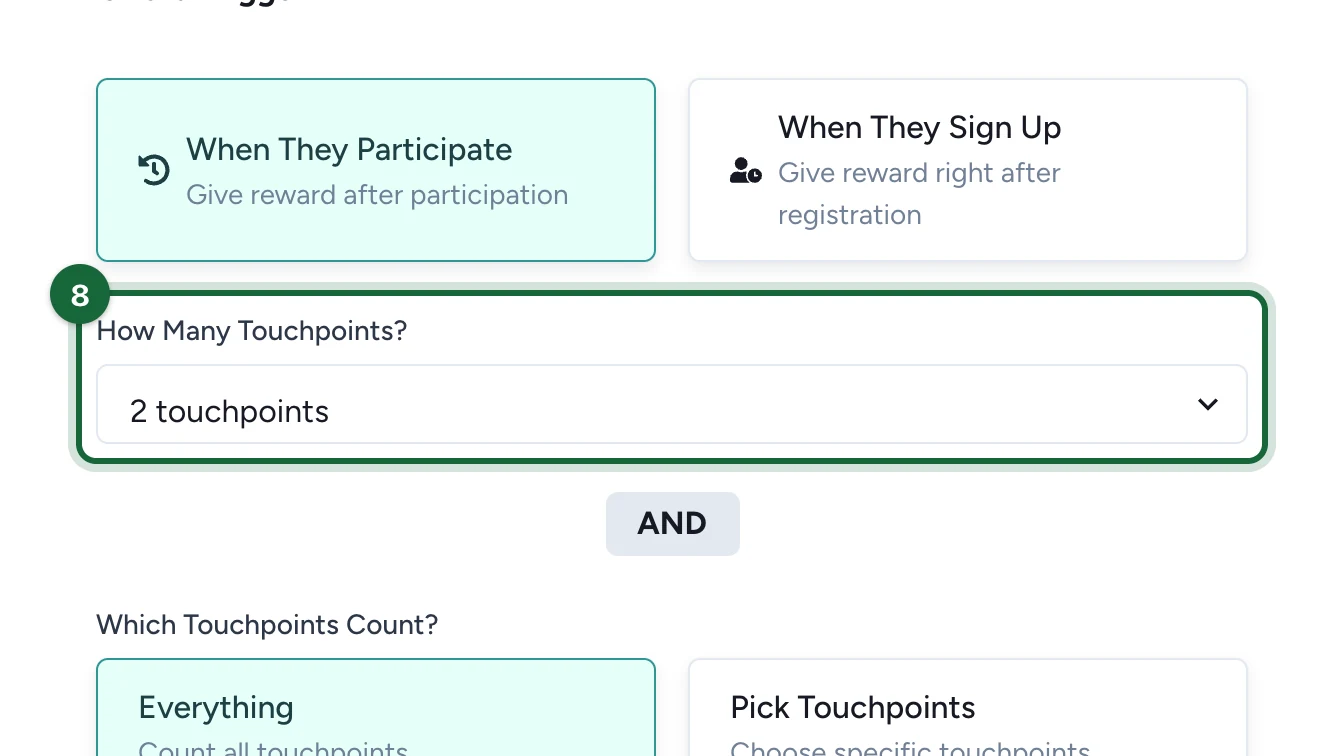 How Many Touchpoints? set to 2 touchpoints, highlighted