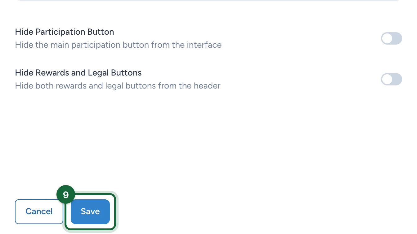 Update Header panel with the Save button highlighted