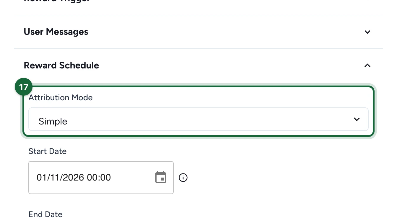 Attribution Mode set to Simple, highlighted