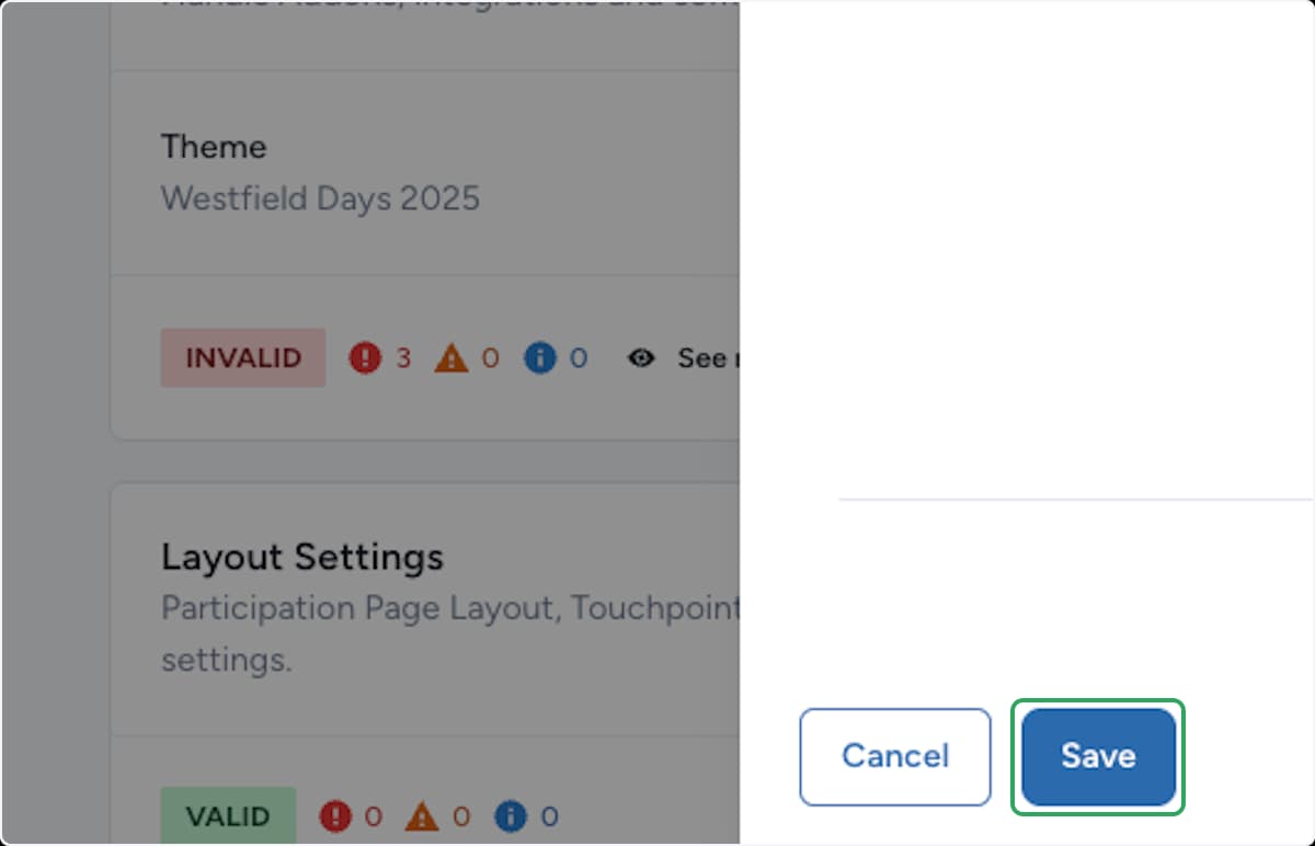 Advanced Settings panel with the Save button highlighted at the bottom