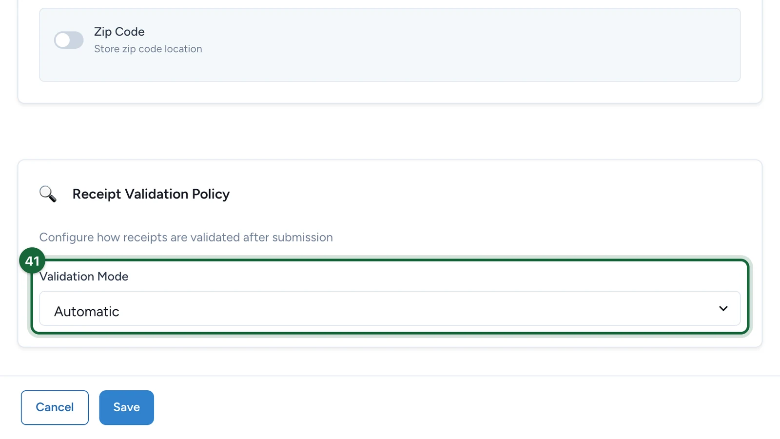 Validation Mode set to Automatic, highlighted