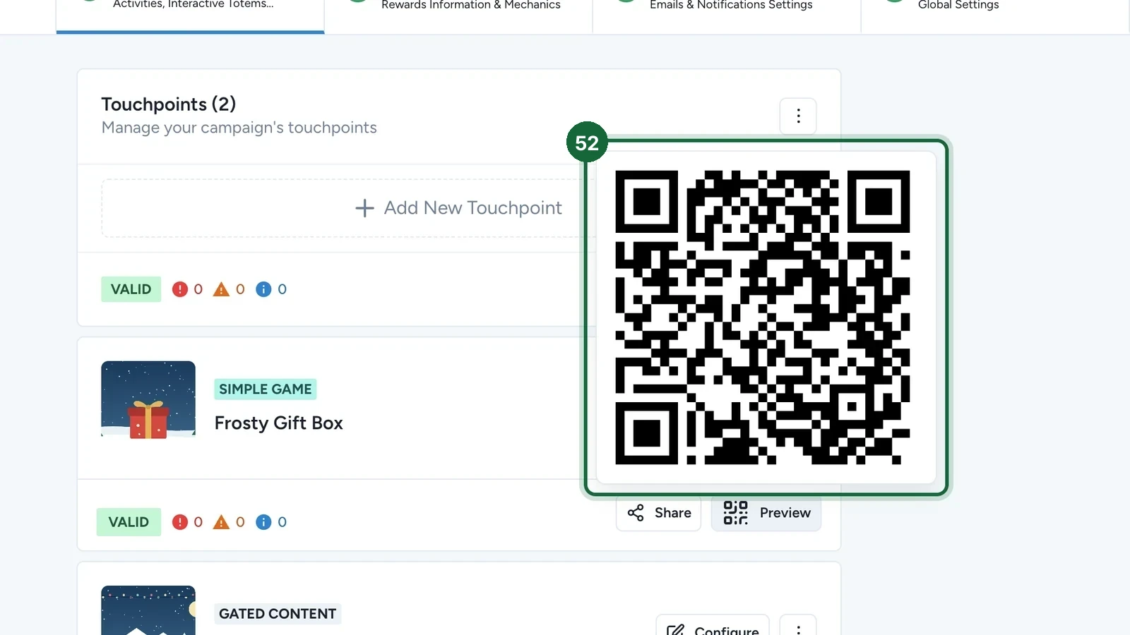 The game's QR code, highlighted