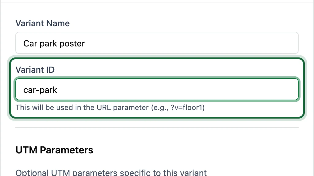 Add Variant window with the Variant ID field highlighted