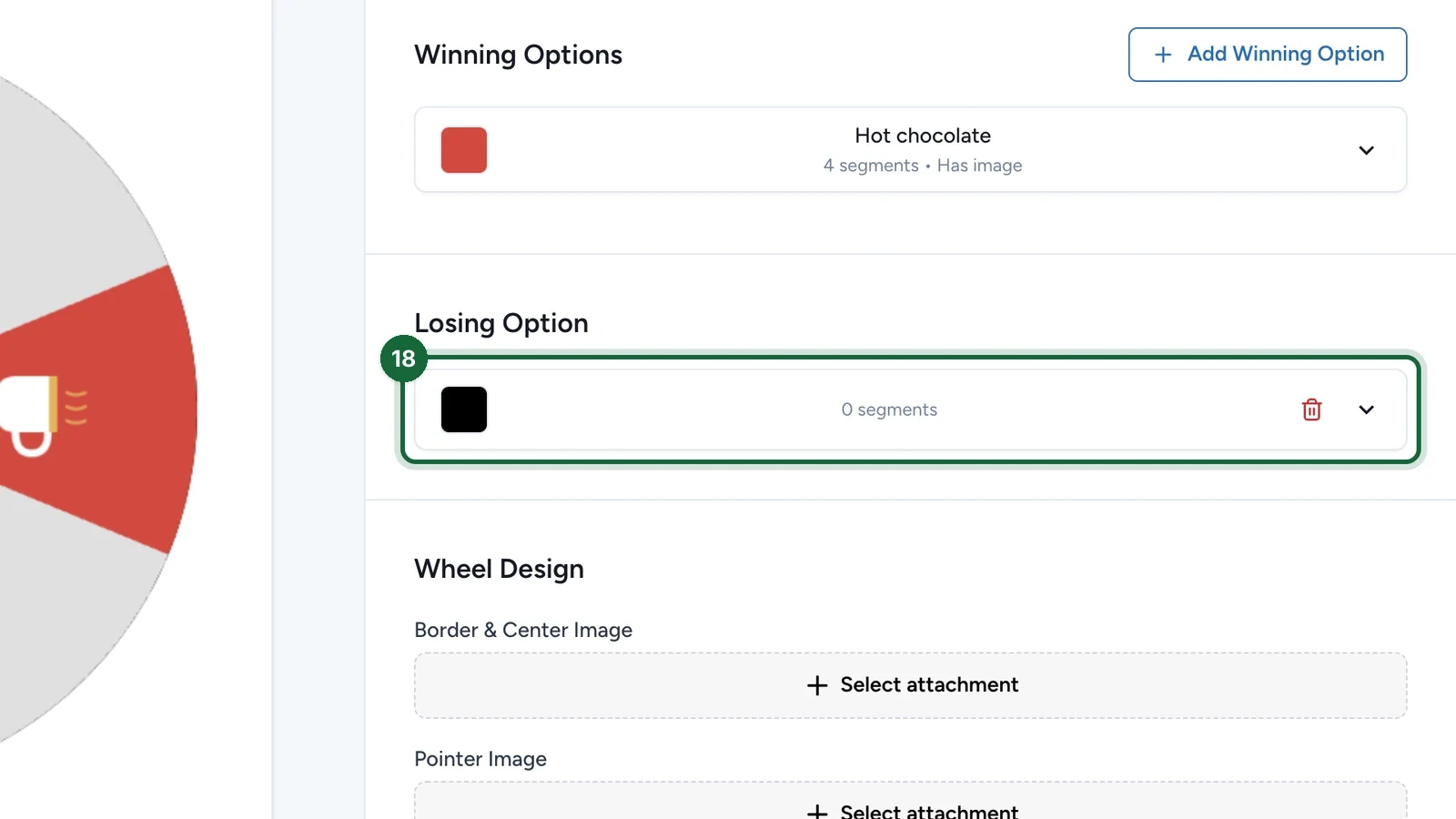 Losing Option highlighted